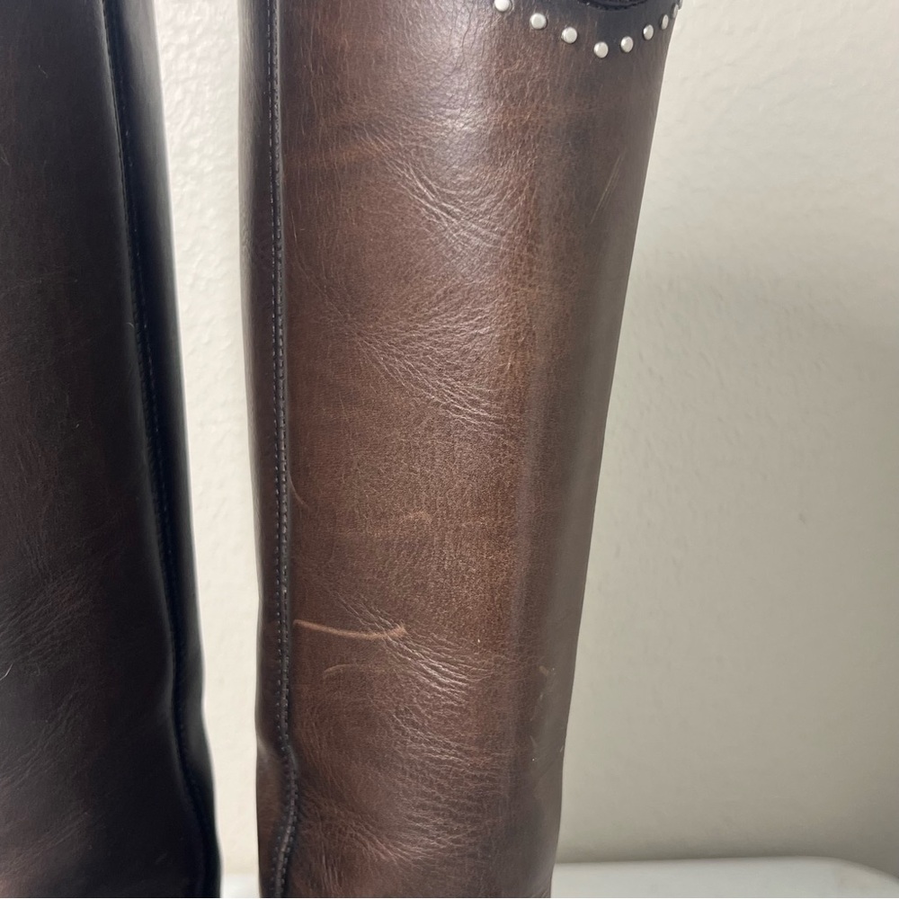 Brown Leather Knee-High Boots - Picture 8 of 12